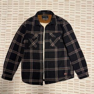 Jachs Black and Brown Sherpa-lined Shirt Jacket